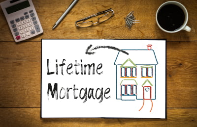 Image of a notepad saying Lifetime Mortgage indicating Equity Release