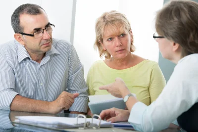 Lawyer explaining the estates situation to clients